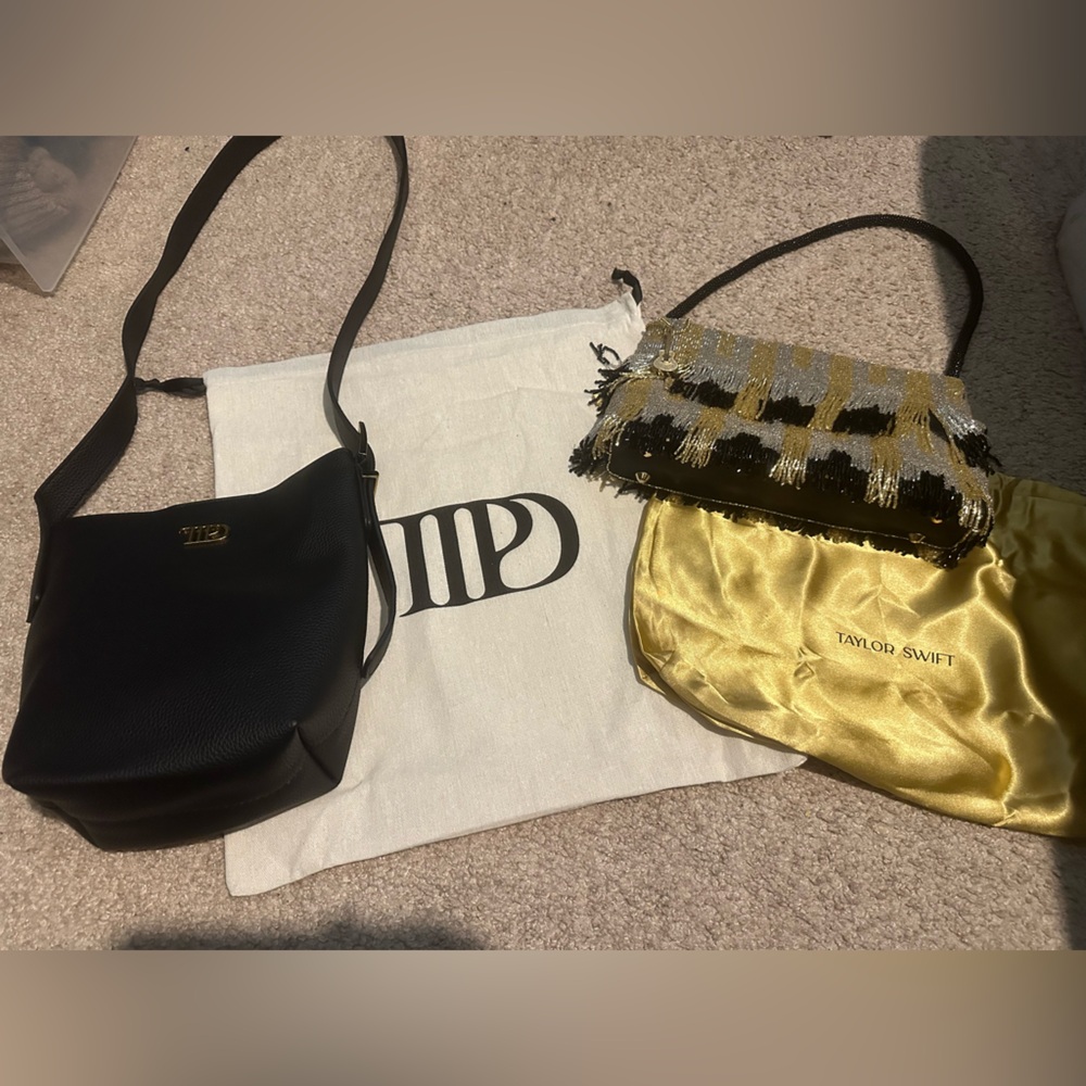 2 Taylor Swift purses: Fearless sparkly & TTPD black. Brand new. With dust bags.